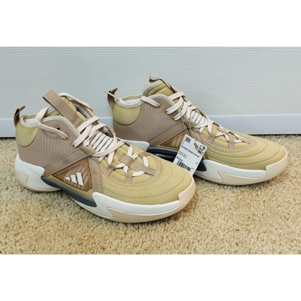 Adidas Women's Exhibit Select CP Mid Athletic Basketball Shoes Beige Sz 8 1/2